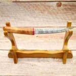 TOSAHWI Cypresswood Handle Damascus Steel Fixed Blades Tanto Knife - Image 5