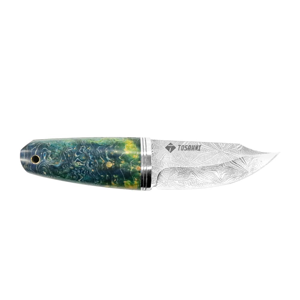 2 Tosahwi Mini Tailing Point Fixed Blade Knife With Leather Shelth - Image 1
