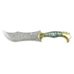 Tosahwi Handmade Abalone Shells Handle Damascus Steel Bowie Knife
